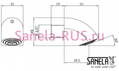 Душевая лейка SLA 14 арт: 06140 Sanela Чехия (фото, схема) Душевая лейка SLA 14 арт: 06140 Sanela Чехия (фото, схема)